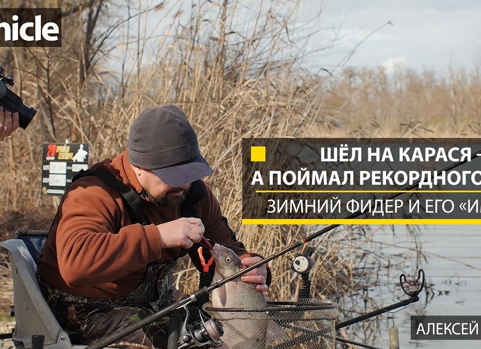 Лещ, пойманный на донку, крупным планом на фоне осеннего пейзажа